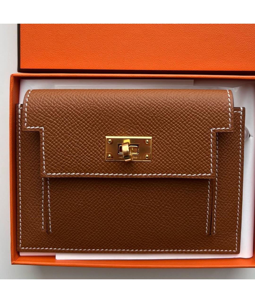 HERMES PRE-OWNED Коричневый кожаный кошелек, фото 4