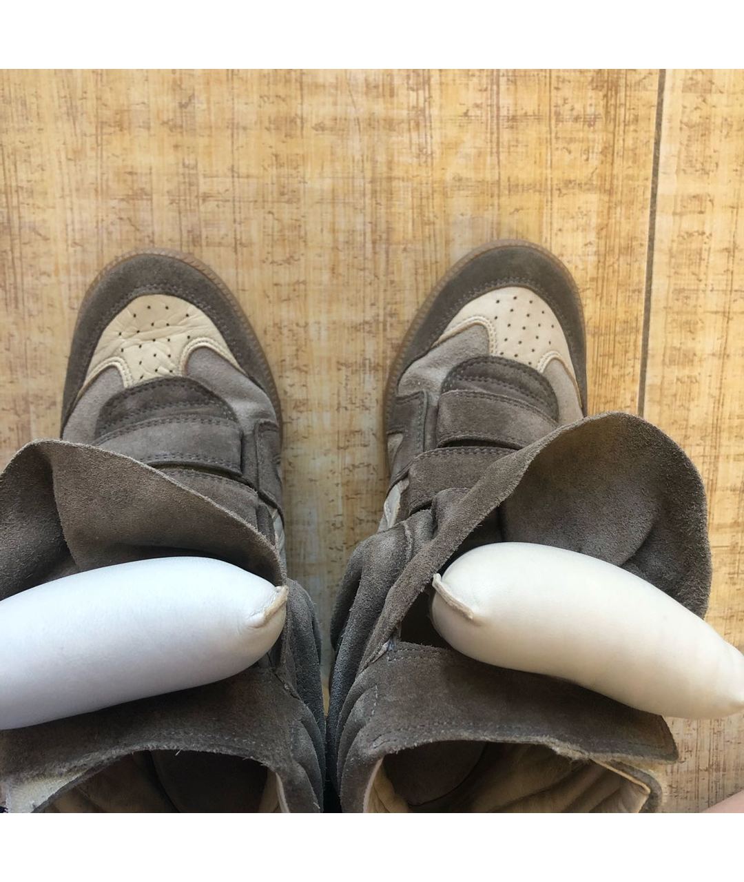 ISABEL MARANT Бежевые кожаные кроссовки, фото 3