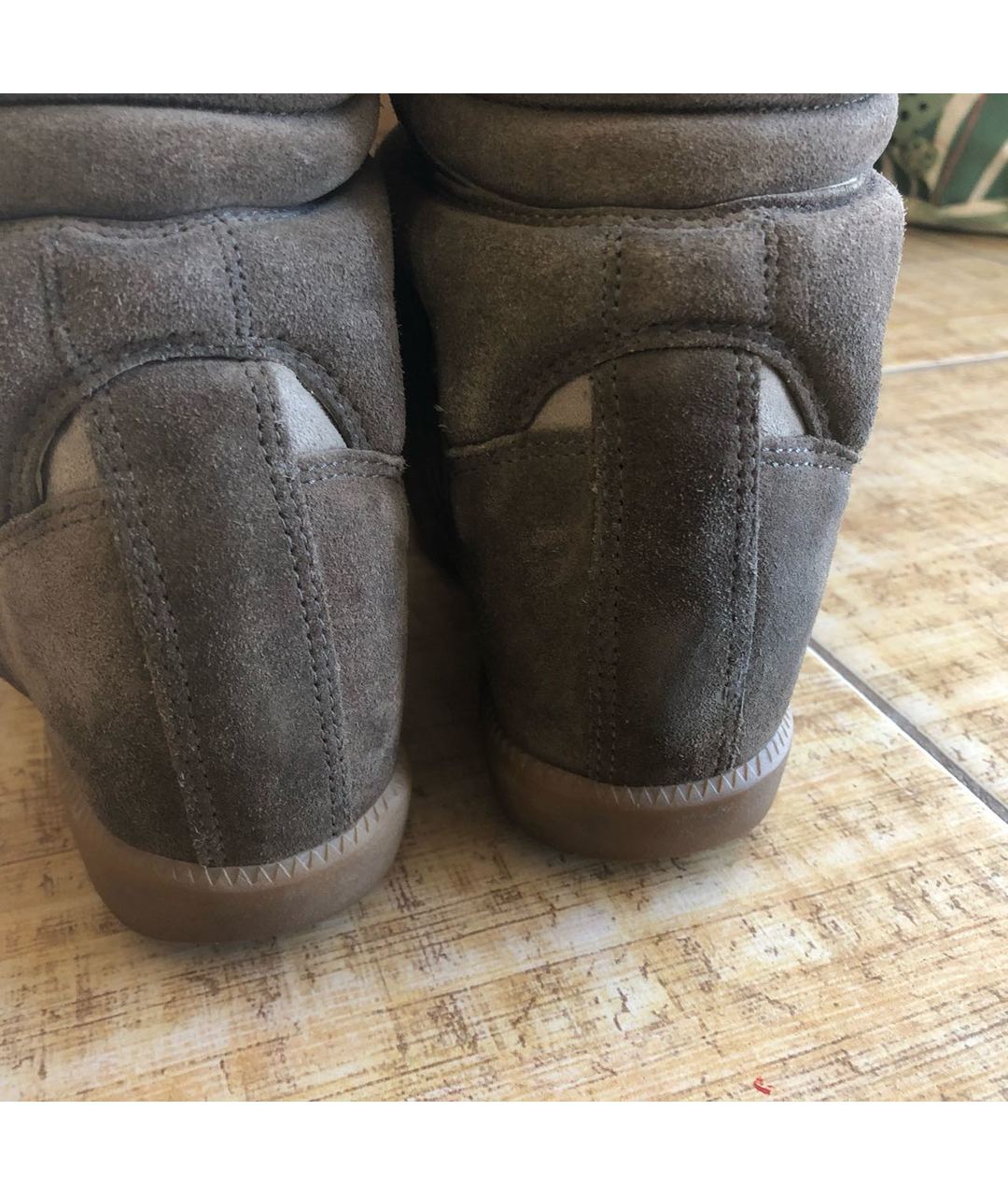 ISABEL MARANT Бежевые кожаные кроссовки, фото 4