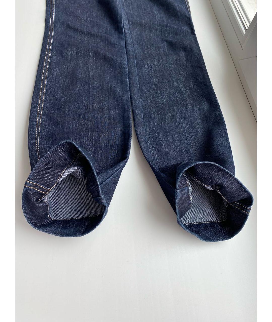DOLCE&GABBANA Темно-синие хлопко-полиэстеровые прямые джинсы, фото 8