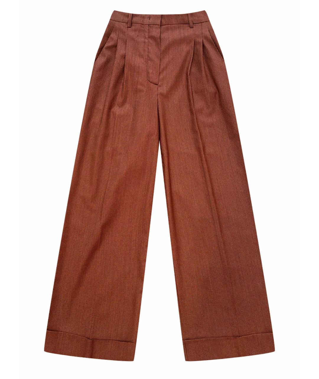 FENDI Бордовые шерстяные брюки широкие, фото 1