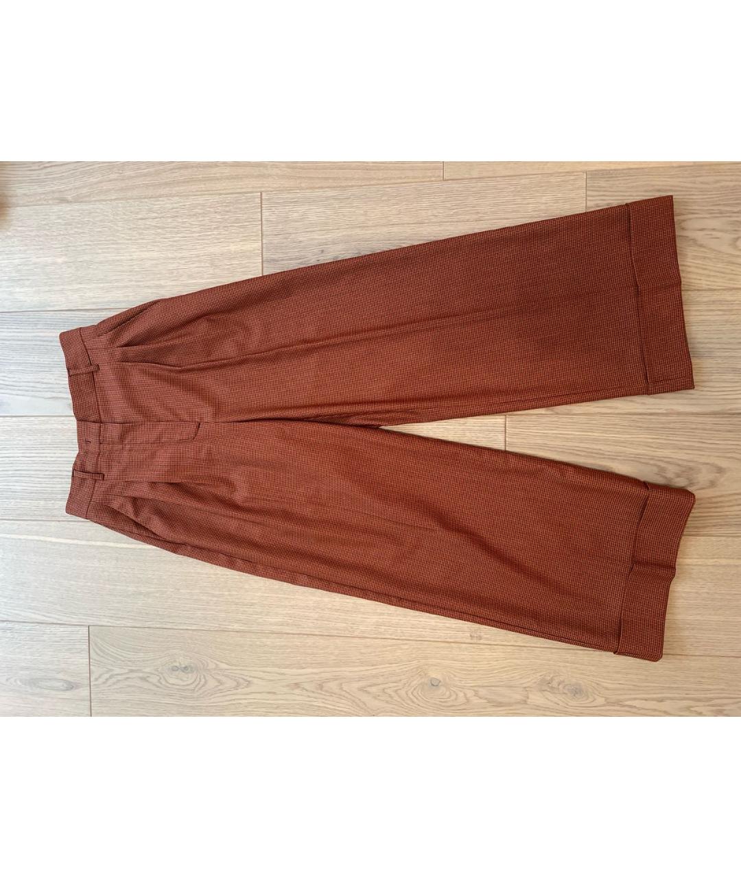 FENDI Бордовые шерстяные брюки широкие, фото 5