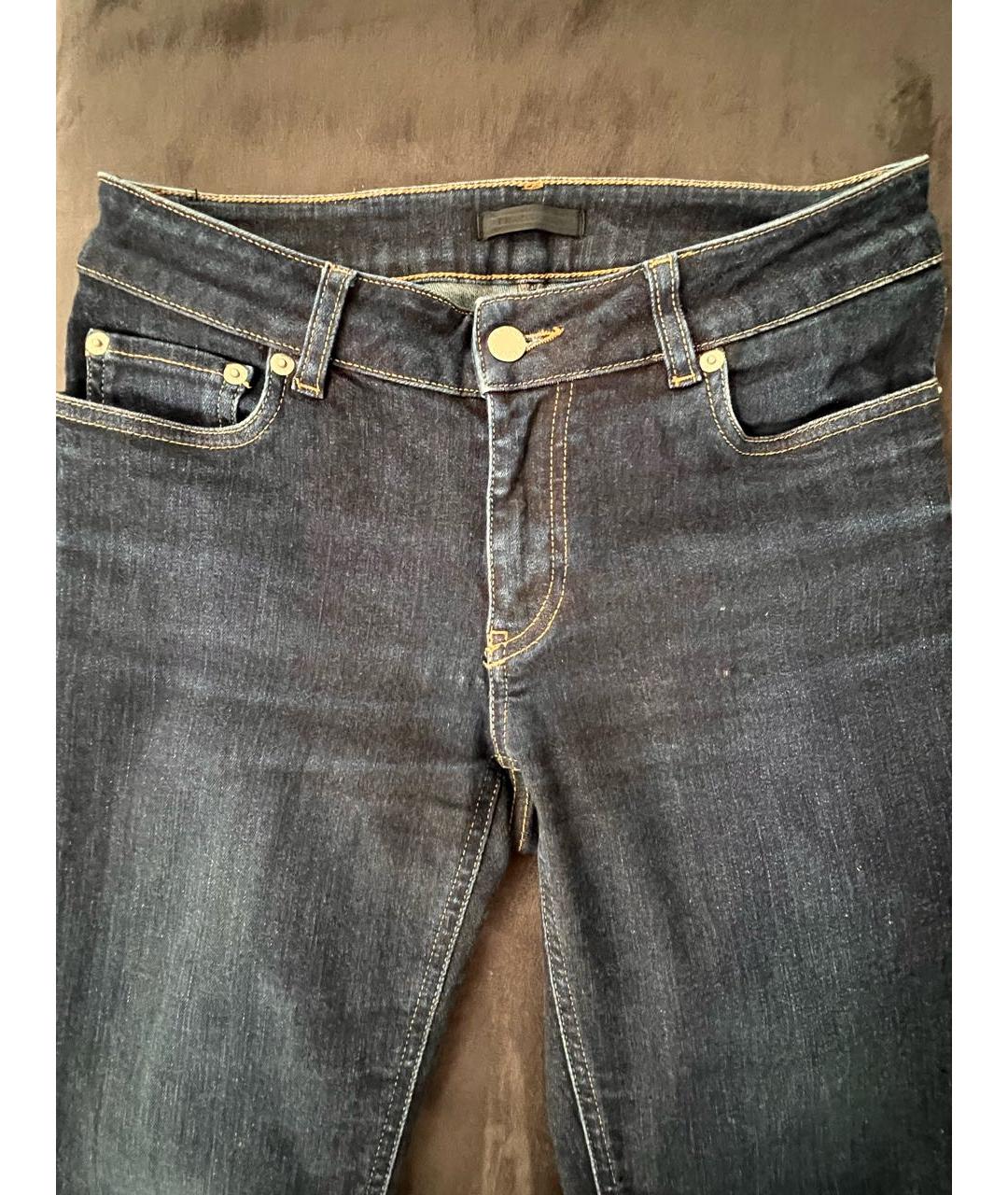 PRADA Темно-синие хлопко-эластановые джинсы слим, фото 4