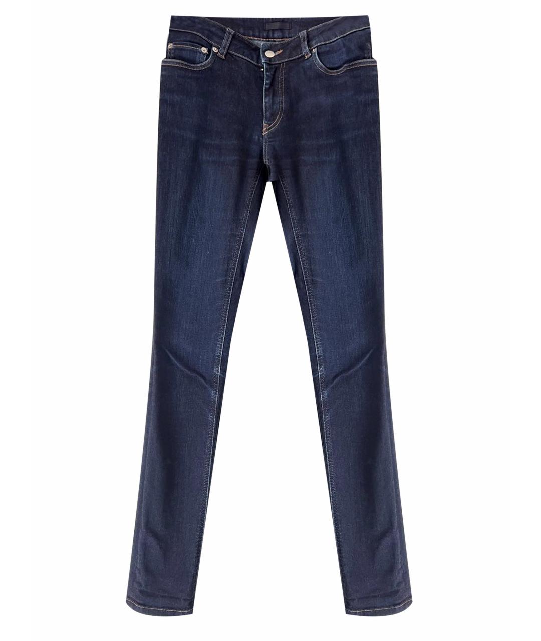 PRADA Темно-синие хлопко-эластановые джинсы слим, фото 1