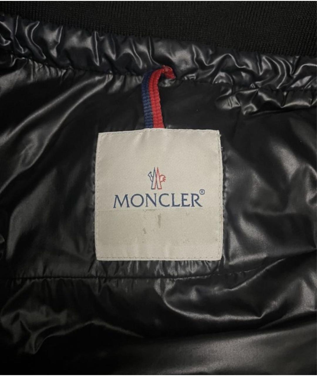 MONCLER Темно-синяя полиэстеровая куртка, фото 4