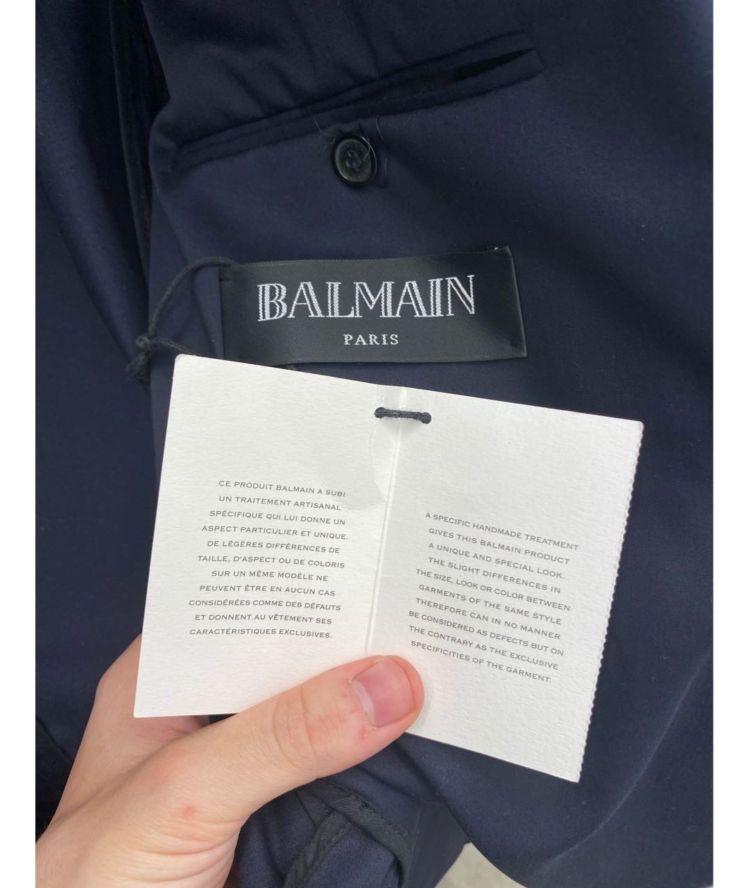 BALMAIN Темно-синий синтетический пиджак, фото 4