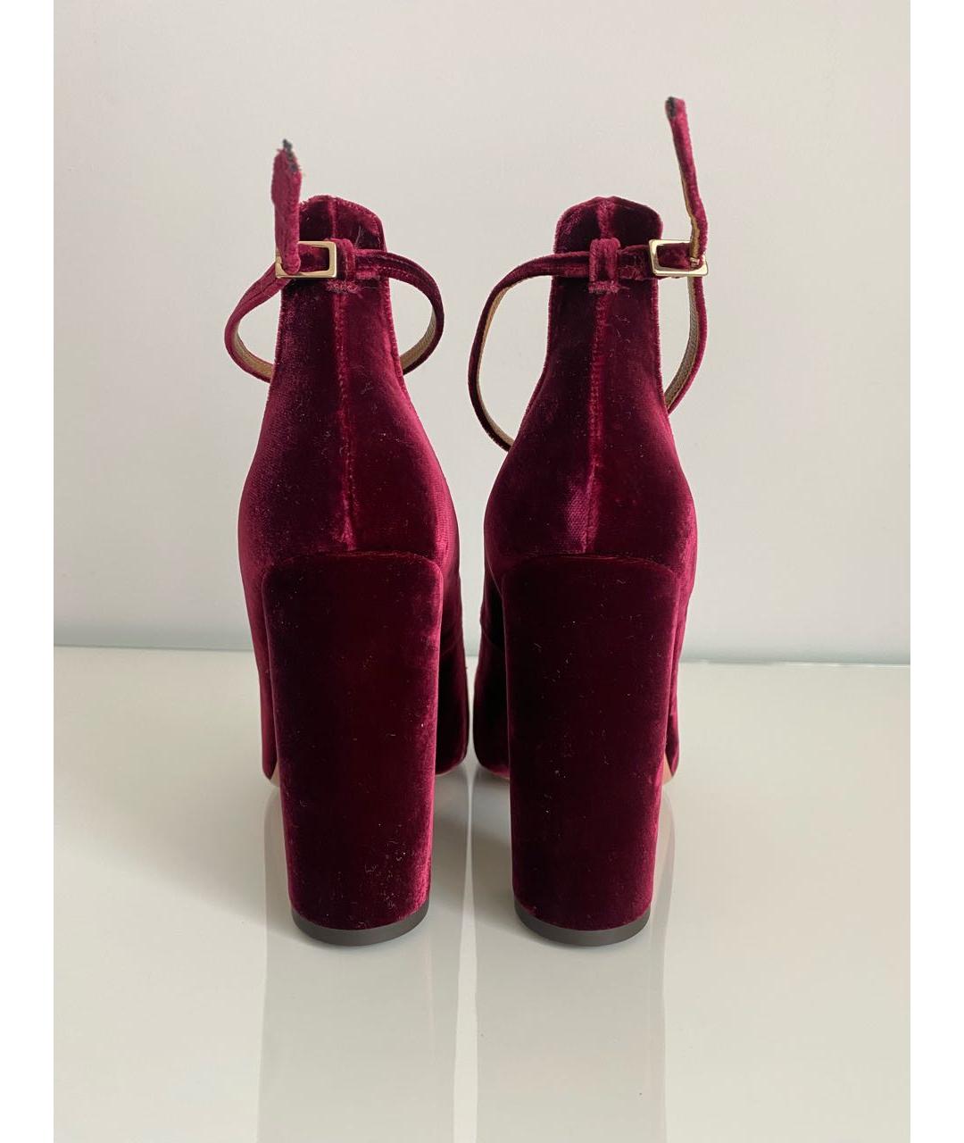 AQUAZZURA Бордовые бархатные туфли, фото 4