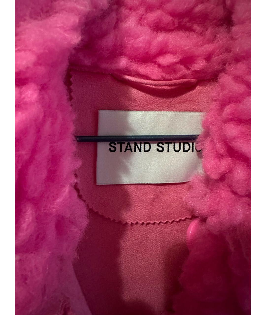 STAND STUDIO Розовое полиэстеровое пальто, фото 3
