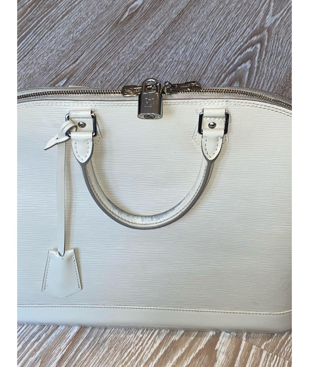 LOUIS VUITTON PRE-OWNED Белая кожаная сумка с короткими ручками, фото 3