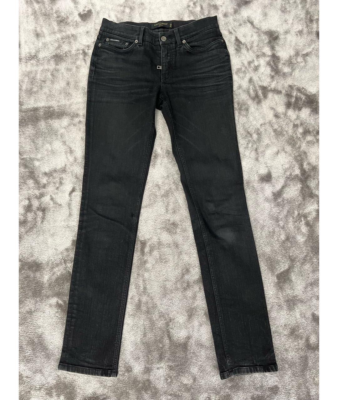 DOLCE&GABBANA Черные хлопко-эластановые джинсы слим, фото 6