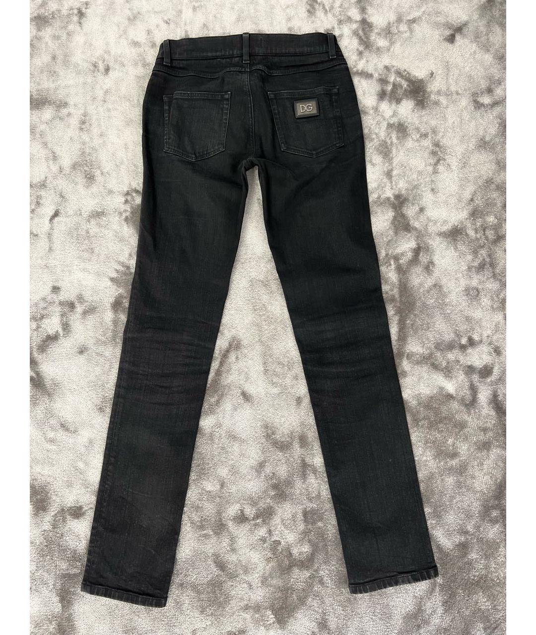DOLCE&GABBANA Черные хлопко-эластановые джинсы слим, фото 2