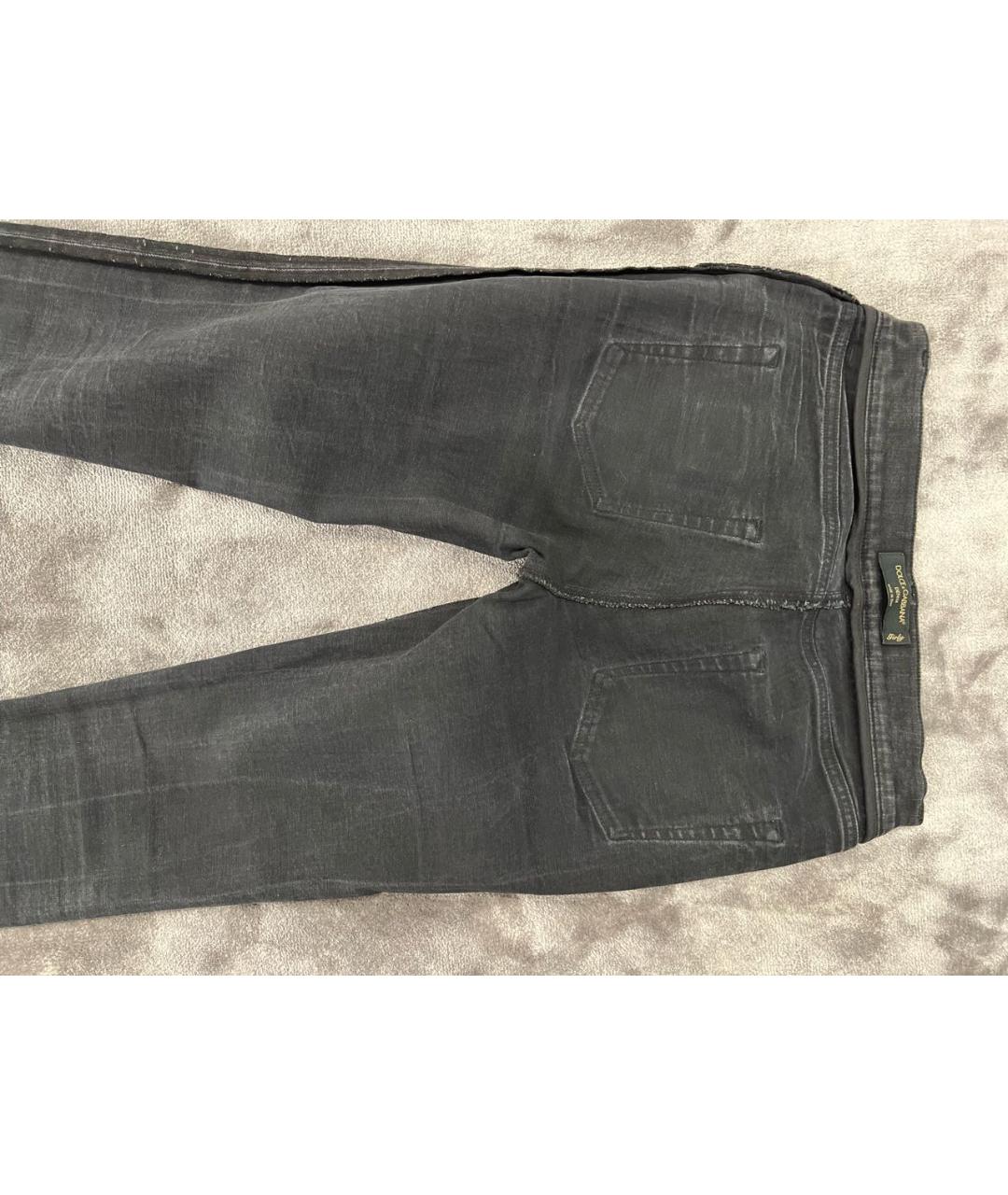 DOLCE&GABBANA Черные хлопко-эластановые джинсы слим, фото 3