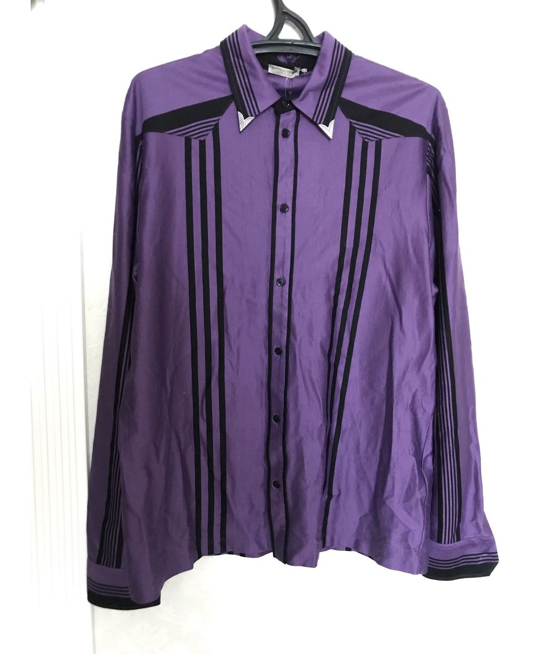 BOTTEGA VENETA Фиолетовая хлопковая кэжуал рубашка, фото 5