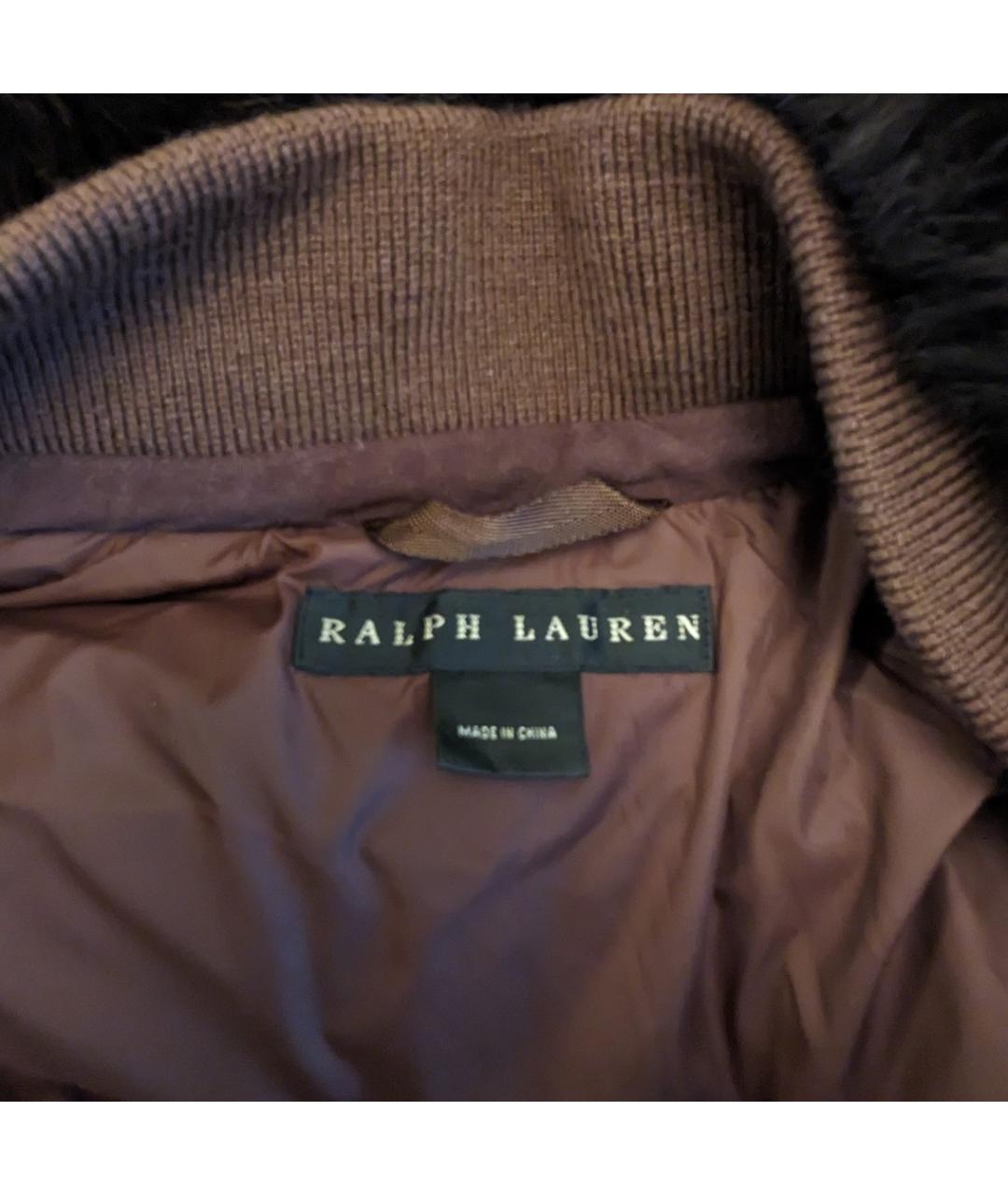 RALPH LAUREN Коричневый кожаный пуховик, фото 3