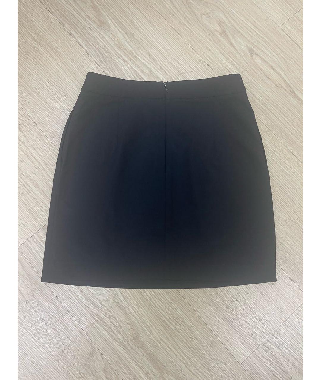 THEORY Черная шерстяная юбка мини, фото 4