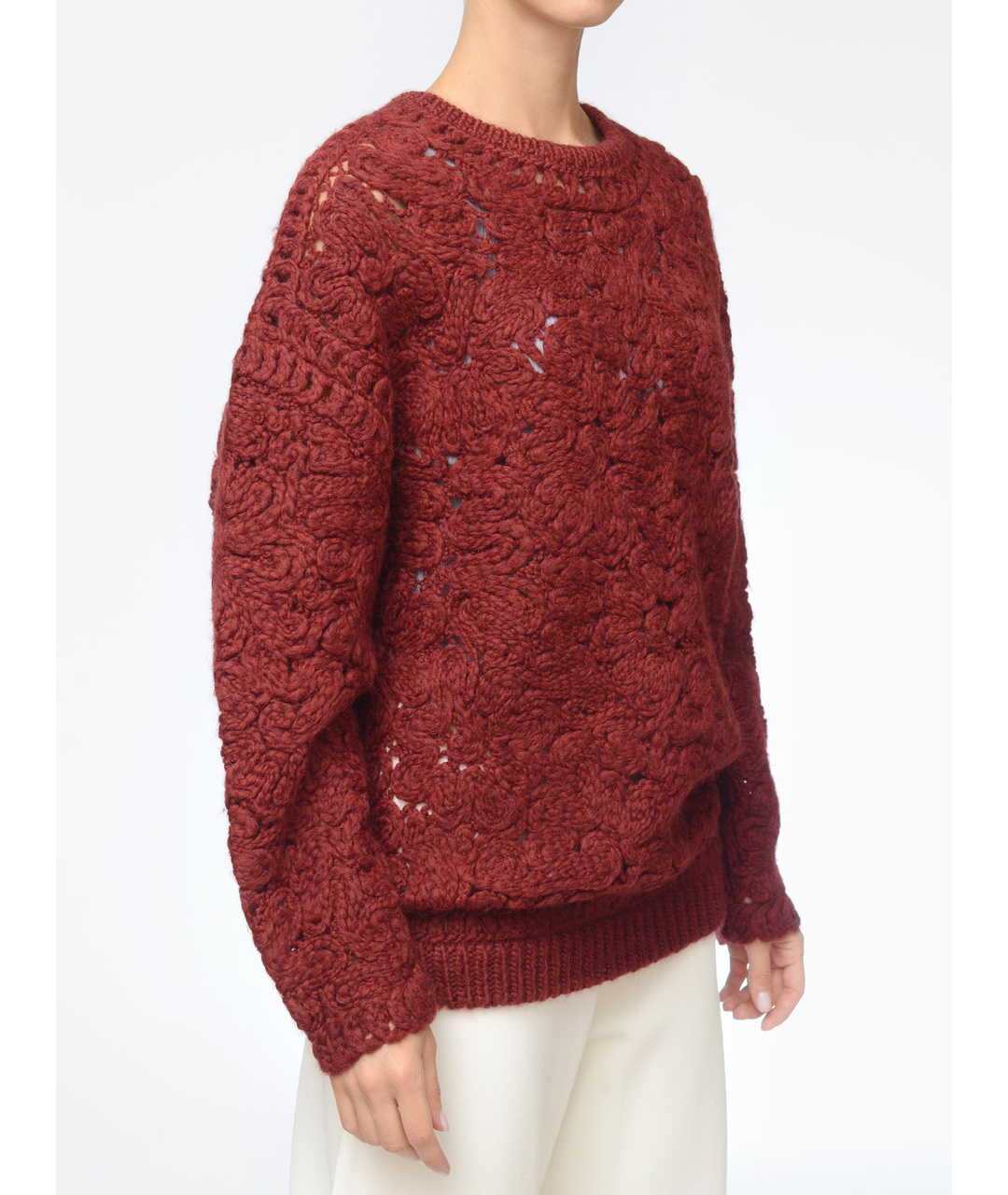 STELLA MCCARTNEY Бордовый шерстяной джемпер / свитер, фото 2